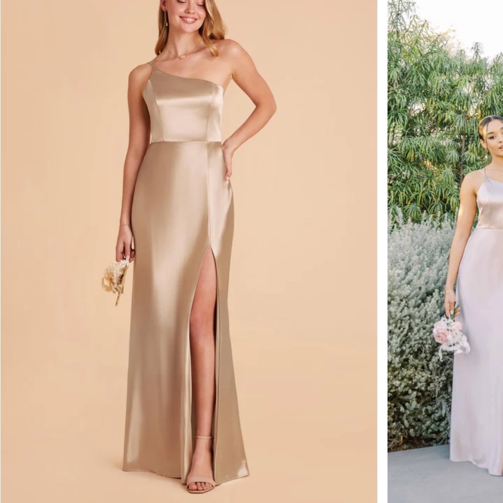 Birdy Grey Kensie dress - shiny satin neutral champagne